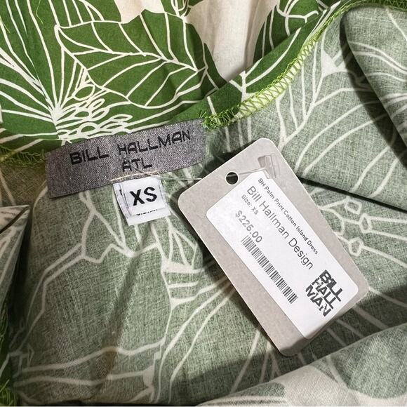 NWT Bill Hallman cotton island dress palm print Sz XS - Picture 3 of 5